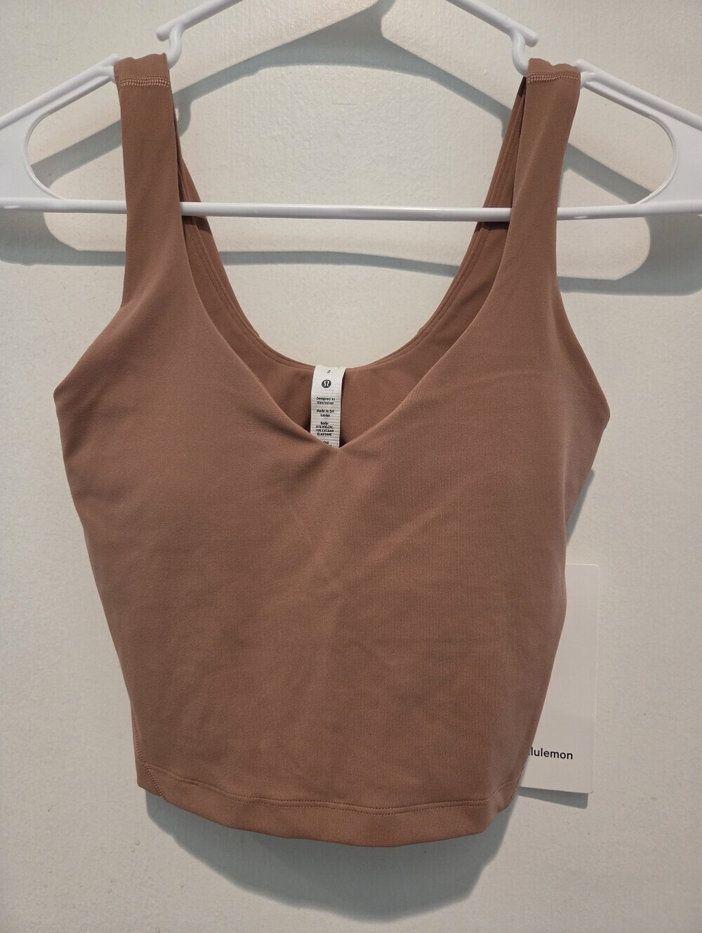 New lululemon athletica Align  Scoop-Neck Cropped Tank. Taupe Sz 2 New With Tags
